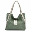 Duża Torebka Damska Shopper Bag firmy Hernan Jasno Zielona/Beżowa